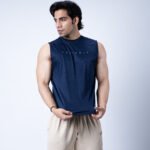 Coitonic Dry-Fit Delt Tank Top - Navy Blue