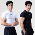 Coitonic Compression Half Sleeves T-shirt Combo - Black & White