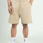Flex Weave Cotton Shorts - Beige