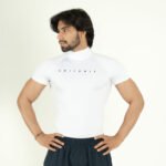 Compression Half Sleeves High Neck T-shirt - White