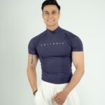 Compression Half Sleeves High Neck T-shirt - Dark Grey