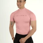 Compression Half Sleeves High Neck T-shirt - Peach